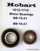 Hobart1612-1712-1712RE Motor Bearings BB-18-21, BB-15-41